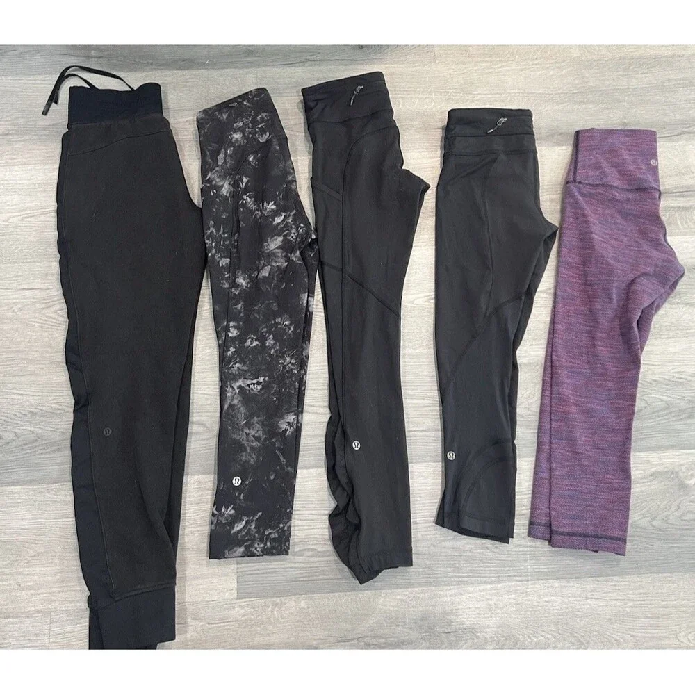 Lot of 5 Bundle Lululemon Variety Leggings Yoga Gym Size 2